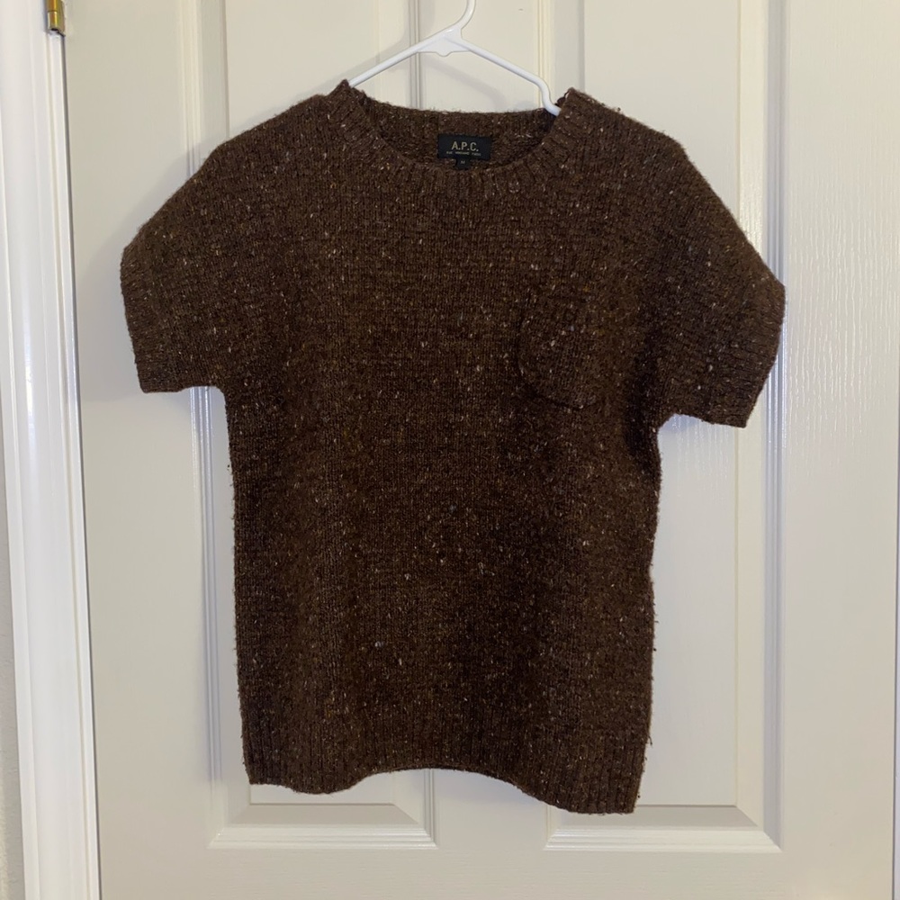A.P.C. brown short sleeve sweater
